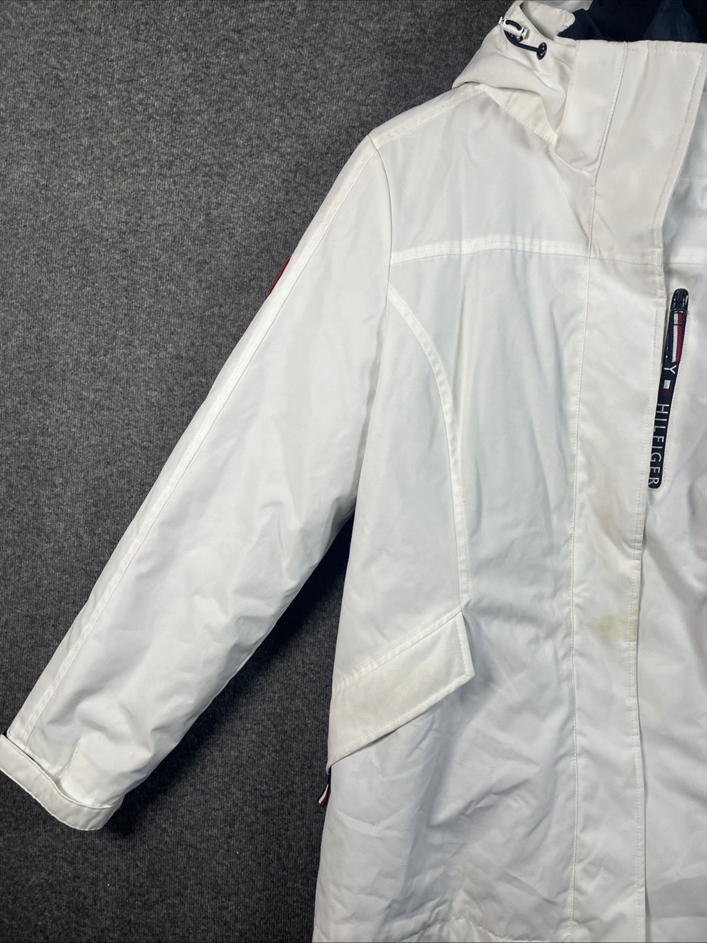 Tommy Hilfiger Women's 3-in-1 Jacket Removable Hoodie Navy/White