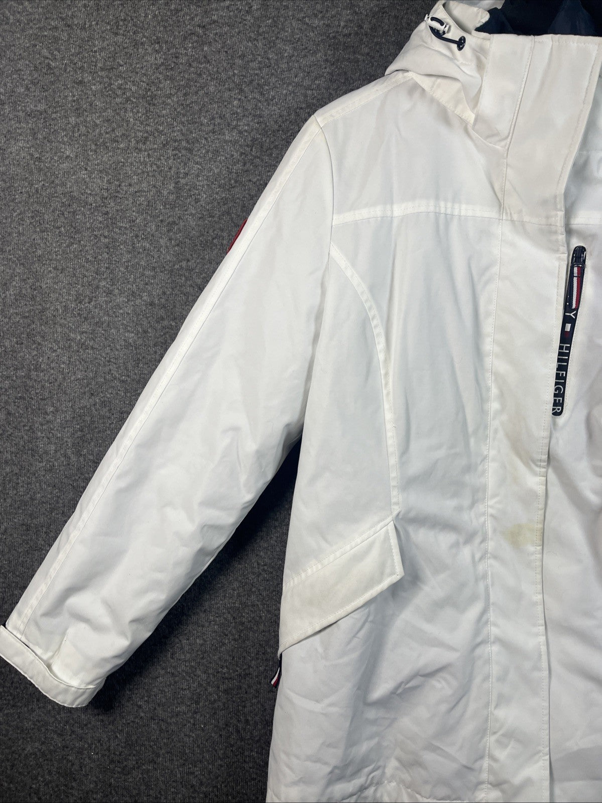 Tommy Hilfiger Women's 3-in-1 Jacket Removable Hoodie Navy/White