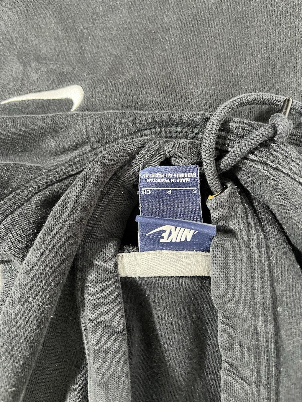 Nike Pullover Mini Check Swoosh Hoodie Sweatshirt - Size Small S - Black