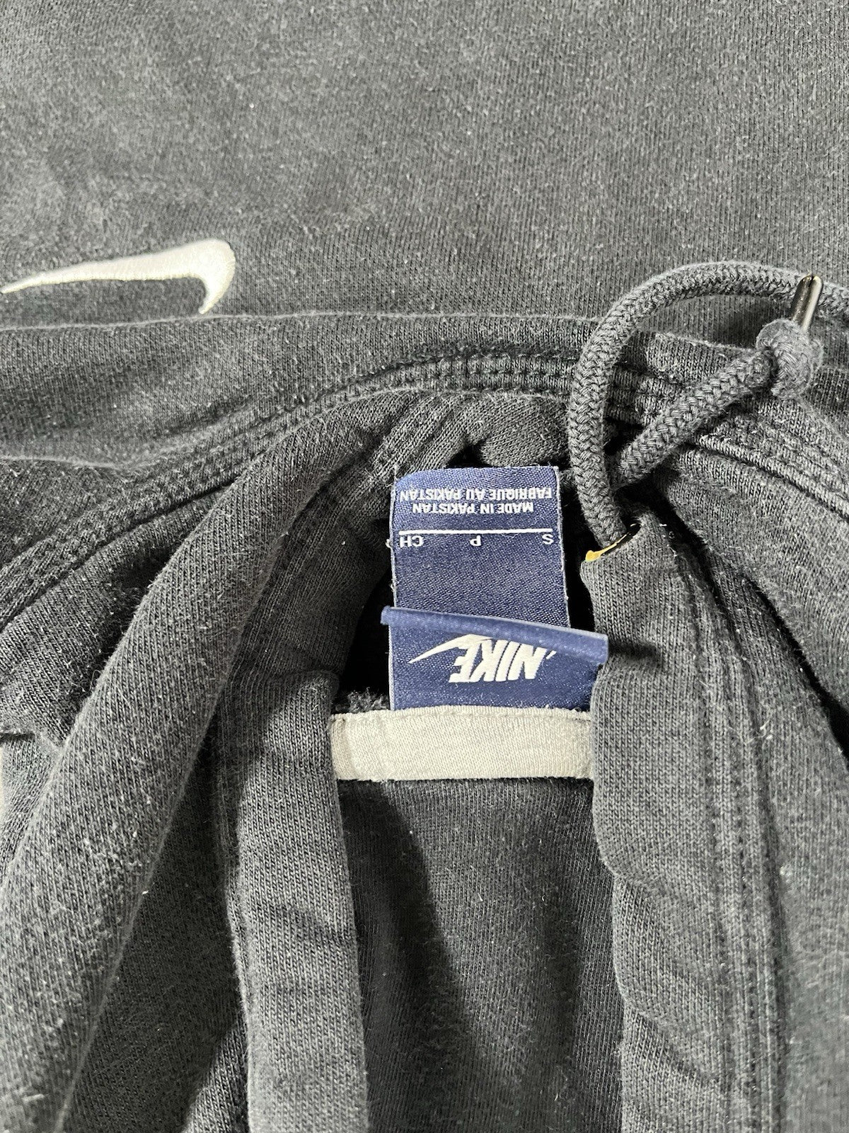 Nike Pullover Mini Check Swoosh Hoodie Sweatshirt - Size Small S - Black