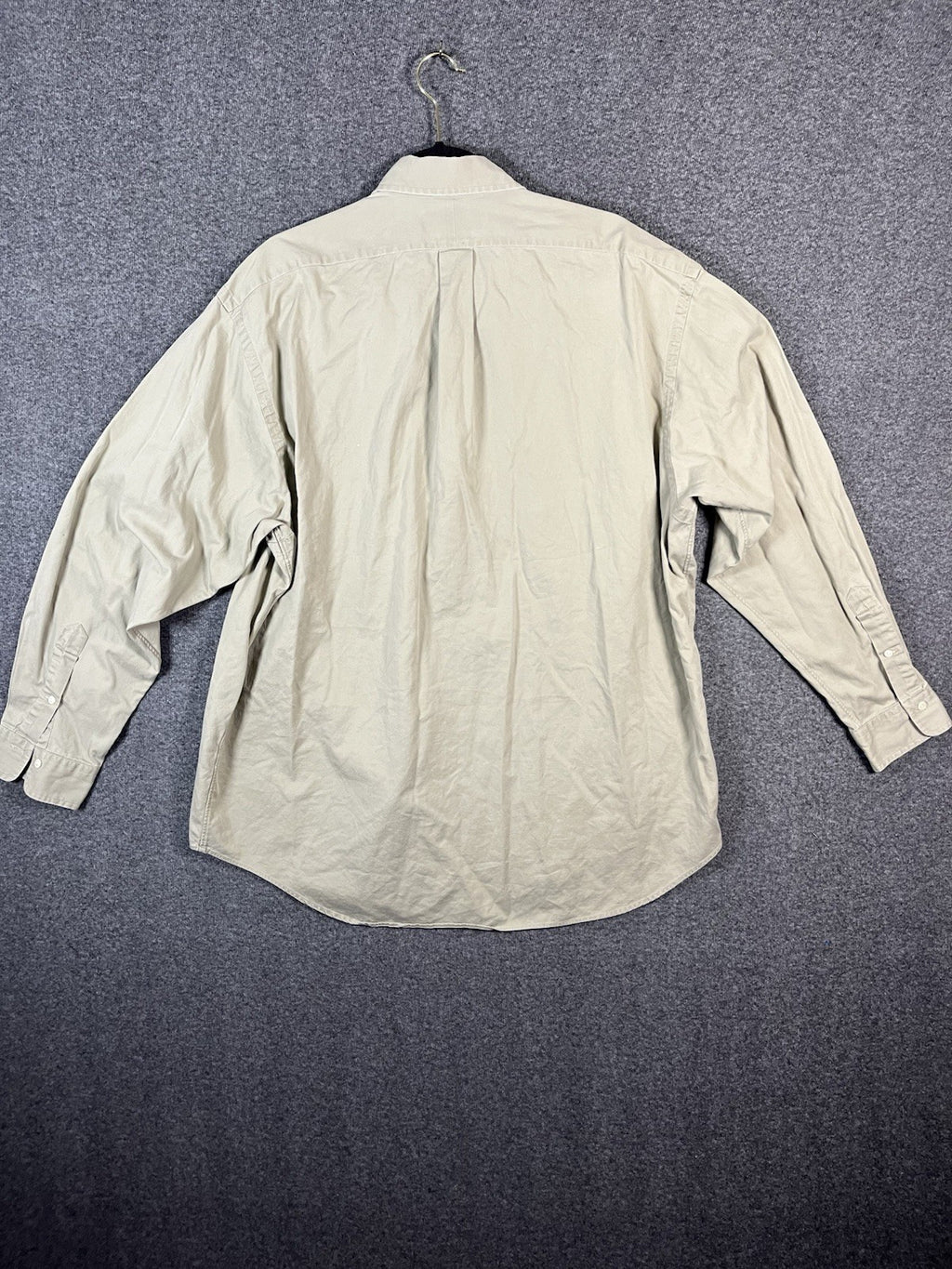 Polo Ralph Lauren Men's XL Big Shirt Beige Button-Down Long Sleeve 100% Cotton