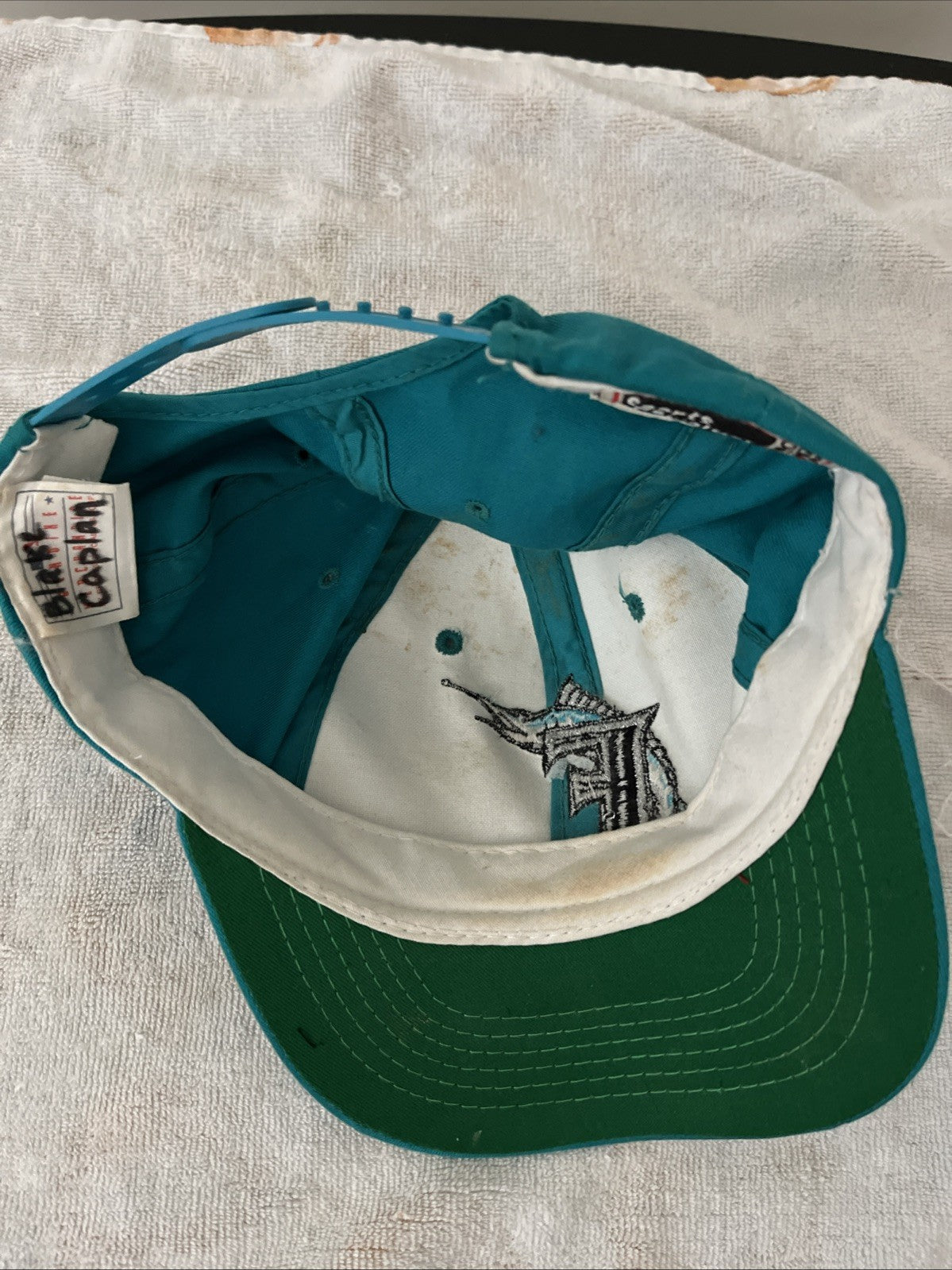 Vintage Florida Marlins Hat Cap Snapback Blue MLB Baseball 90s