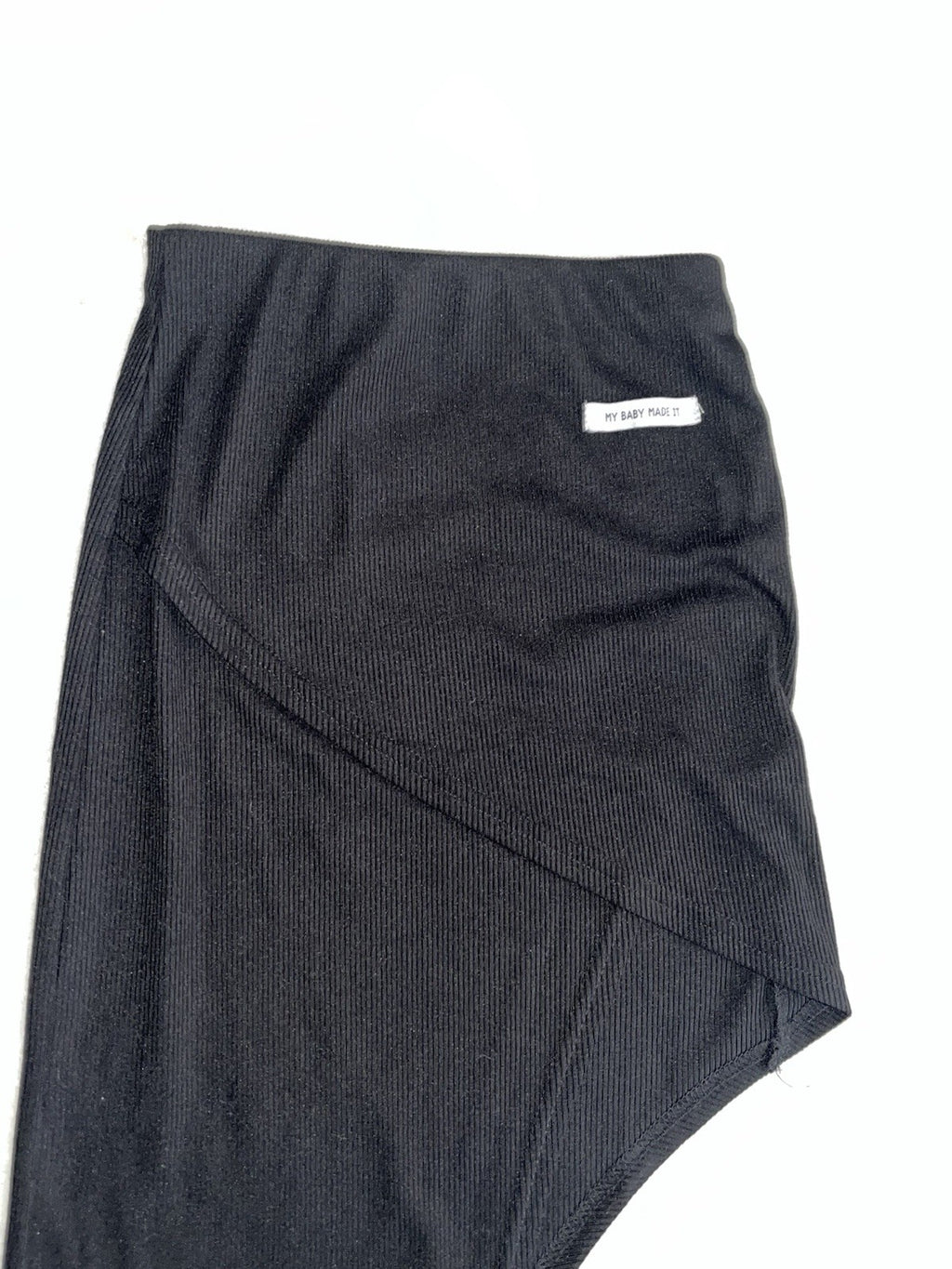 My Baby Made It Cotton Skirt Black Slit Women’s Long Size Small 
