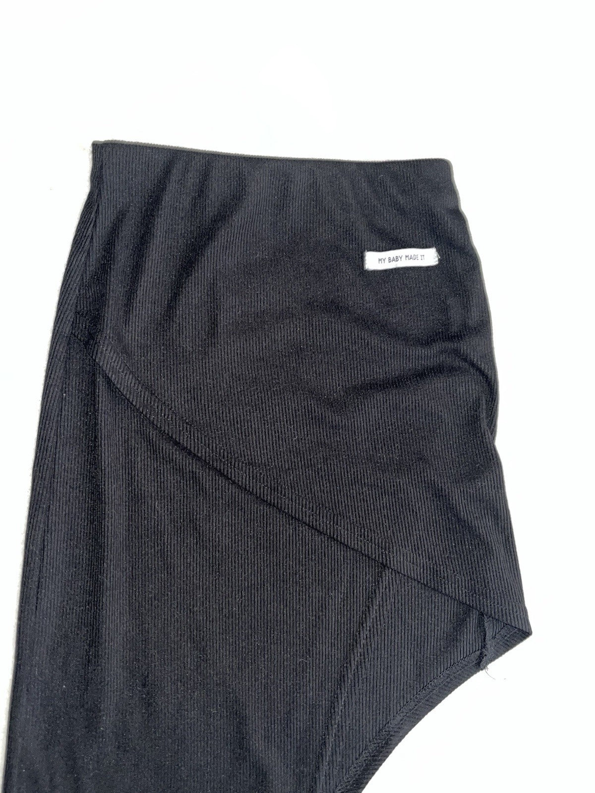 My Baby Made It Cotton Skirt Black Slit Women’s Long Size Small 