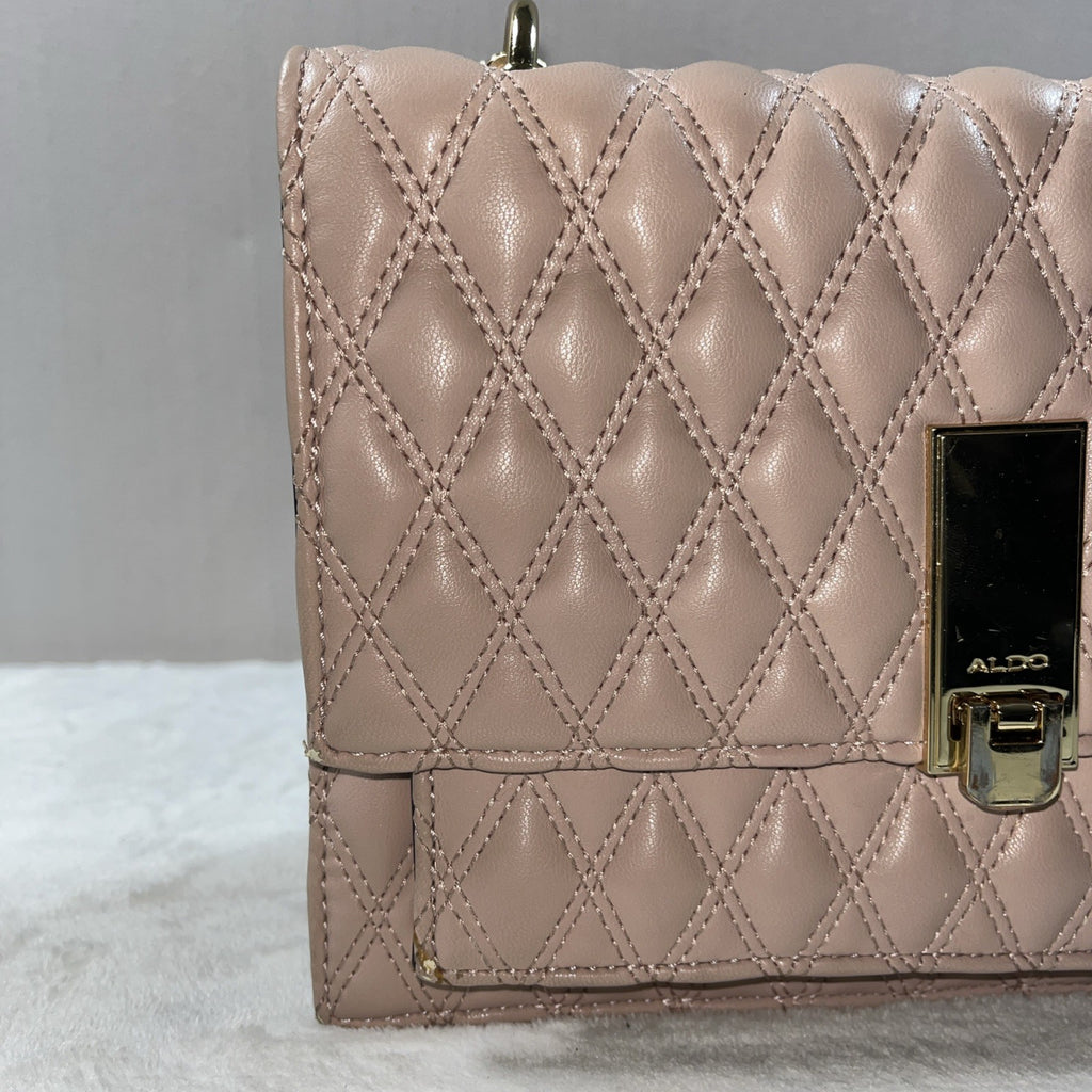 ALDO Niralla Women Quilted Faux Leather Chain Strap Flap Shoulder Crossbody Bag