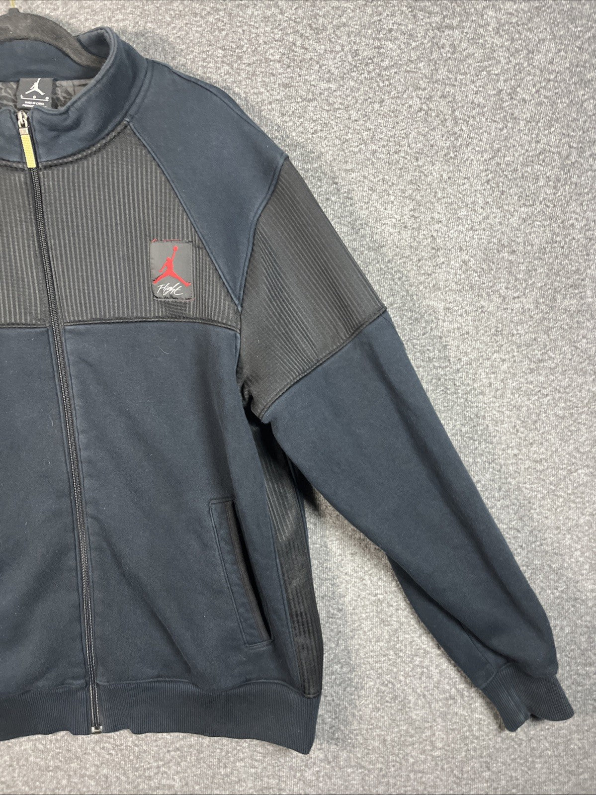 Vintage AIR JORDAN 4 Bred-OG-Caged Up Flight-Full Zip Basketball Jacket-Size L