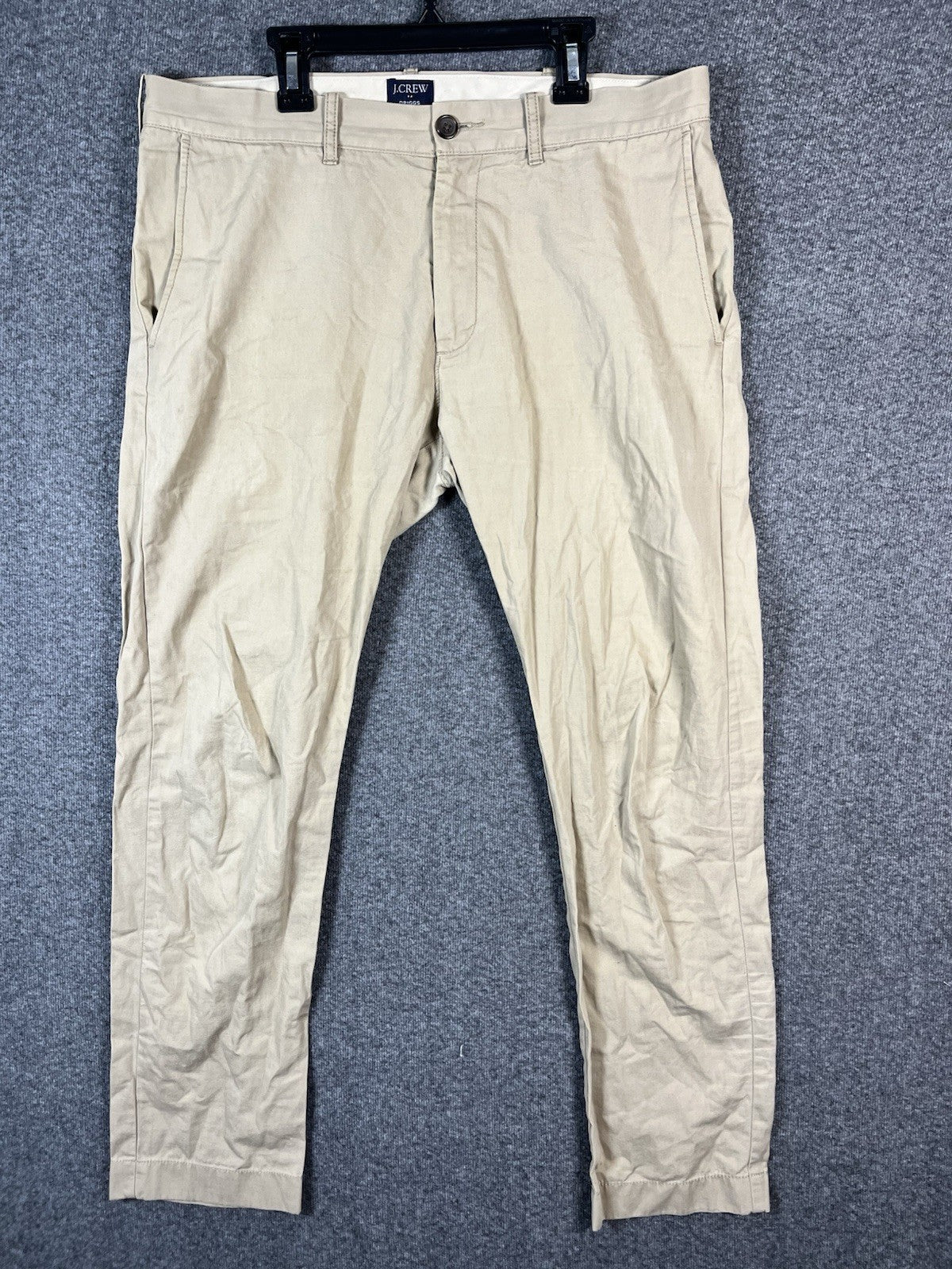 J.Crew men's chino pants Driggs 33/30 Tan Button Zip pull On 