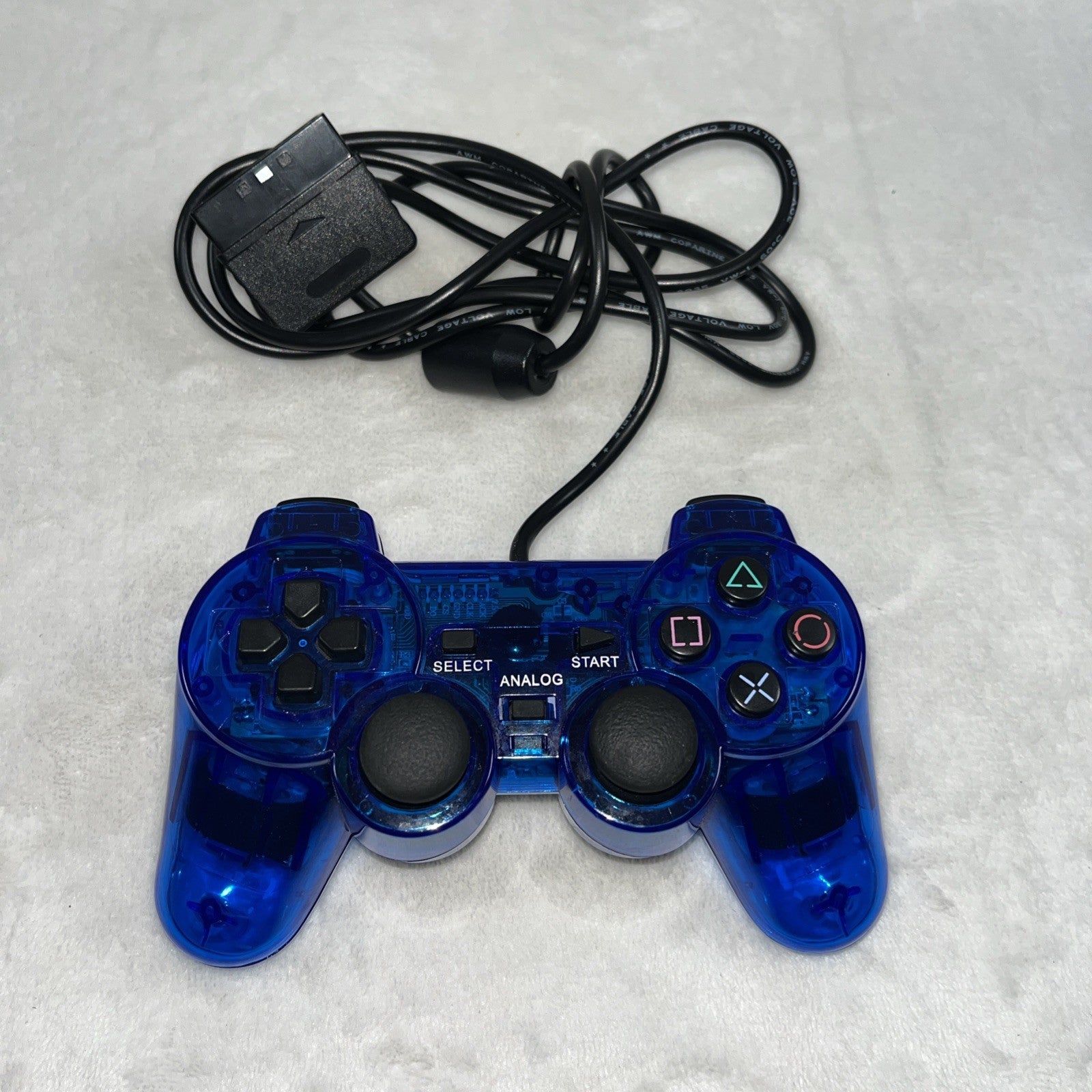 PS2 Controller Compatible with Sony Playstation 2 & Ps1 / Psone, Blue Untested