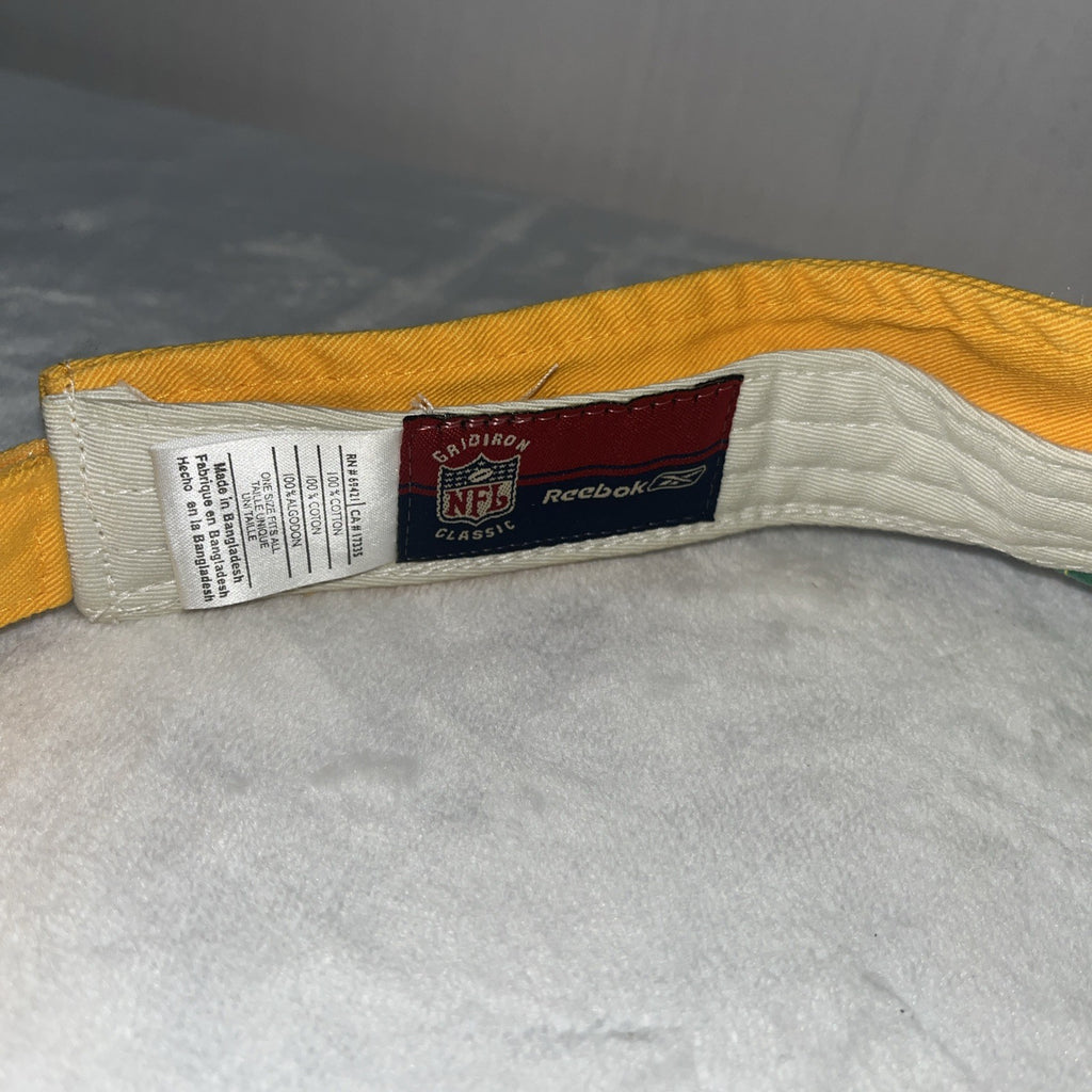 Redskins Reebok Football Club Visor Hat Men’s Yellow Adjustable Oldschool Beach 