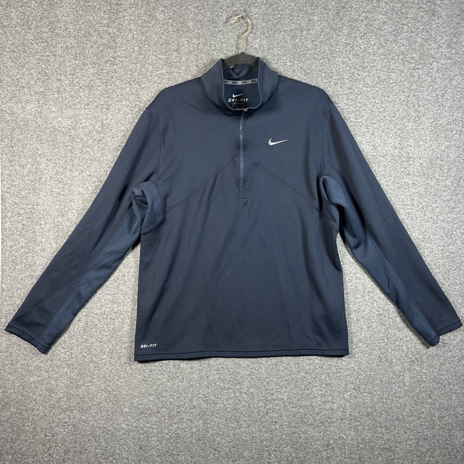 Nike 1/4 Zip Pullover Sweatshirt Dri-Fit Long Sleeve Men's Size Large Blue 10005
