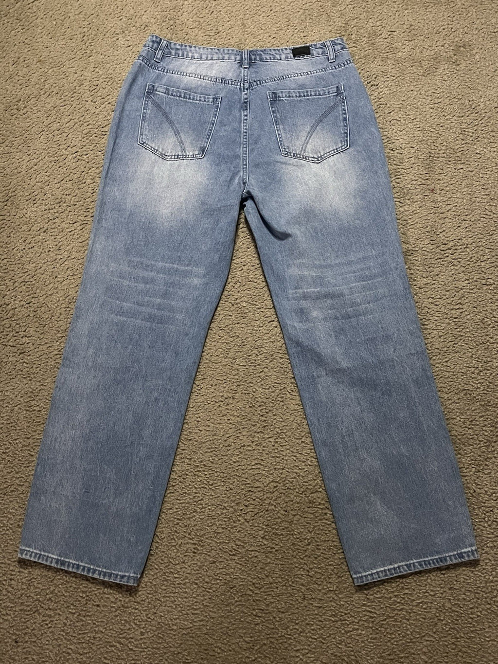 Flamingal Jeans Women’s Distressed Denim Buttons Size Large 