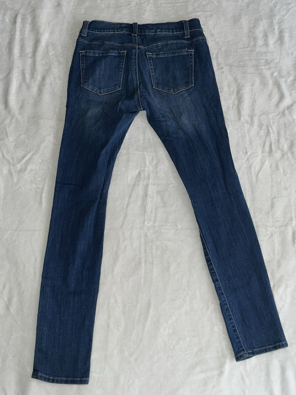 Wax Jeans Womens Denim Blue Ripped Knee Size 0 Pockets Button Zip
