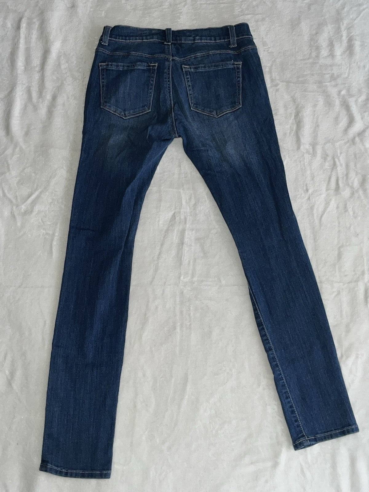 Wax Jeans Womens Denim Blue Ripped Knee Size 0 Pockets Button Zip