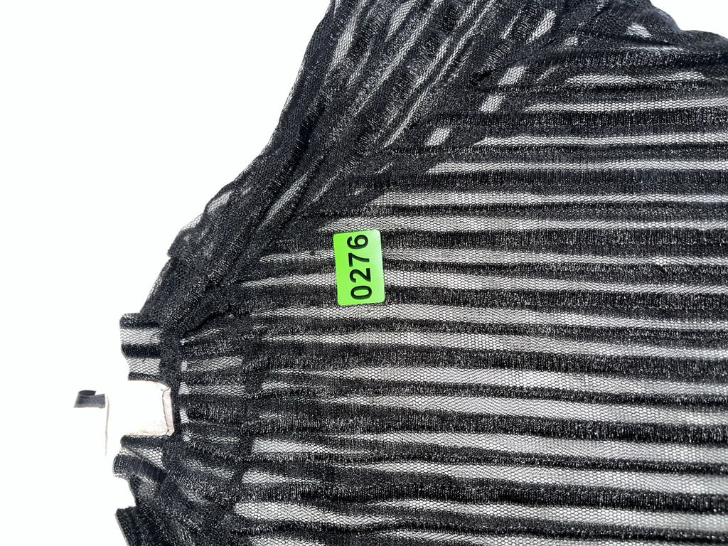 Fashion Nova Total Illusion Midi Dress - Black Mesh Striped Women’s Small 
