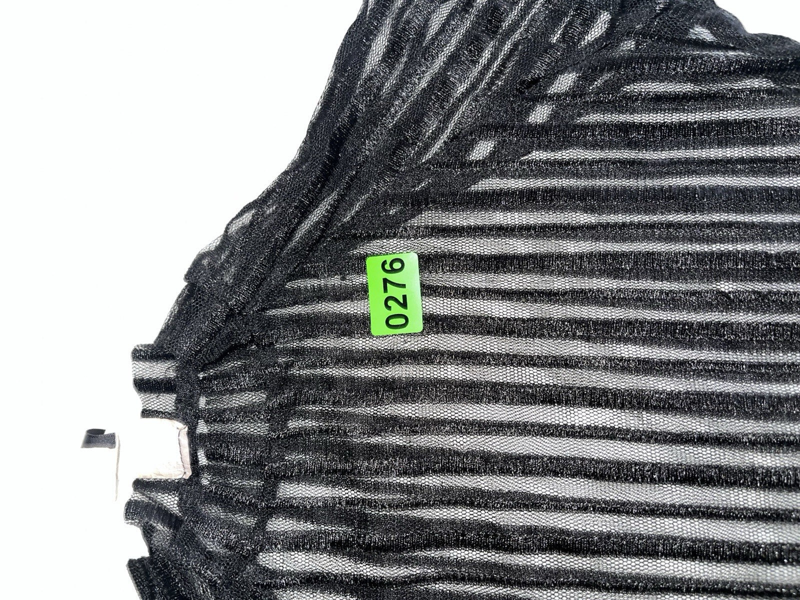 Fashion Nova Total Illusion Midi Dress - Black Mesh Striped Women’s Small 