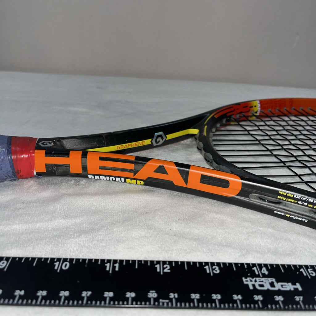 Head Radical Mp Graphene Tennis Racquet Orange Black Rubber Handle Lightweight 