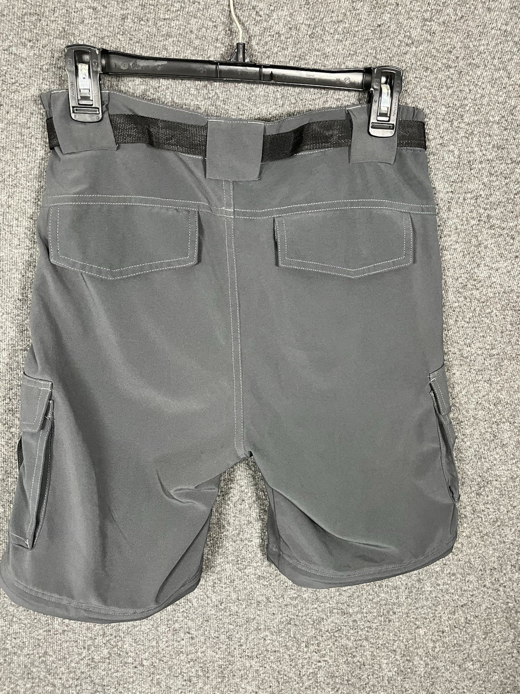 NORTH FACE Mens Cargo Shorts Gray Belted Size M Hiking Nature Active 9" inseam !