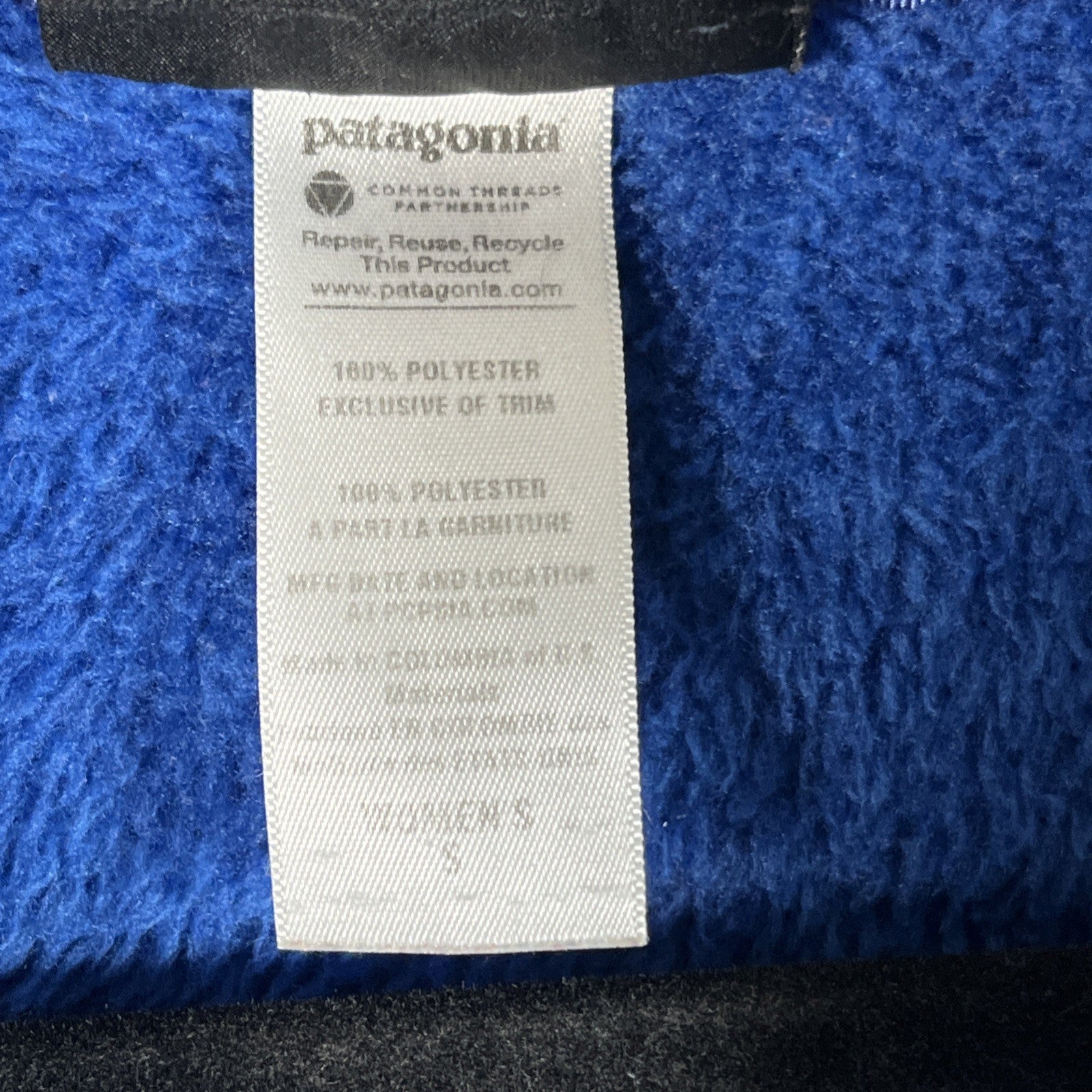 Patagonia Jacket Women S Blue Re-Tool Snap T Pullover Sweater Pockets Polartec