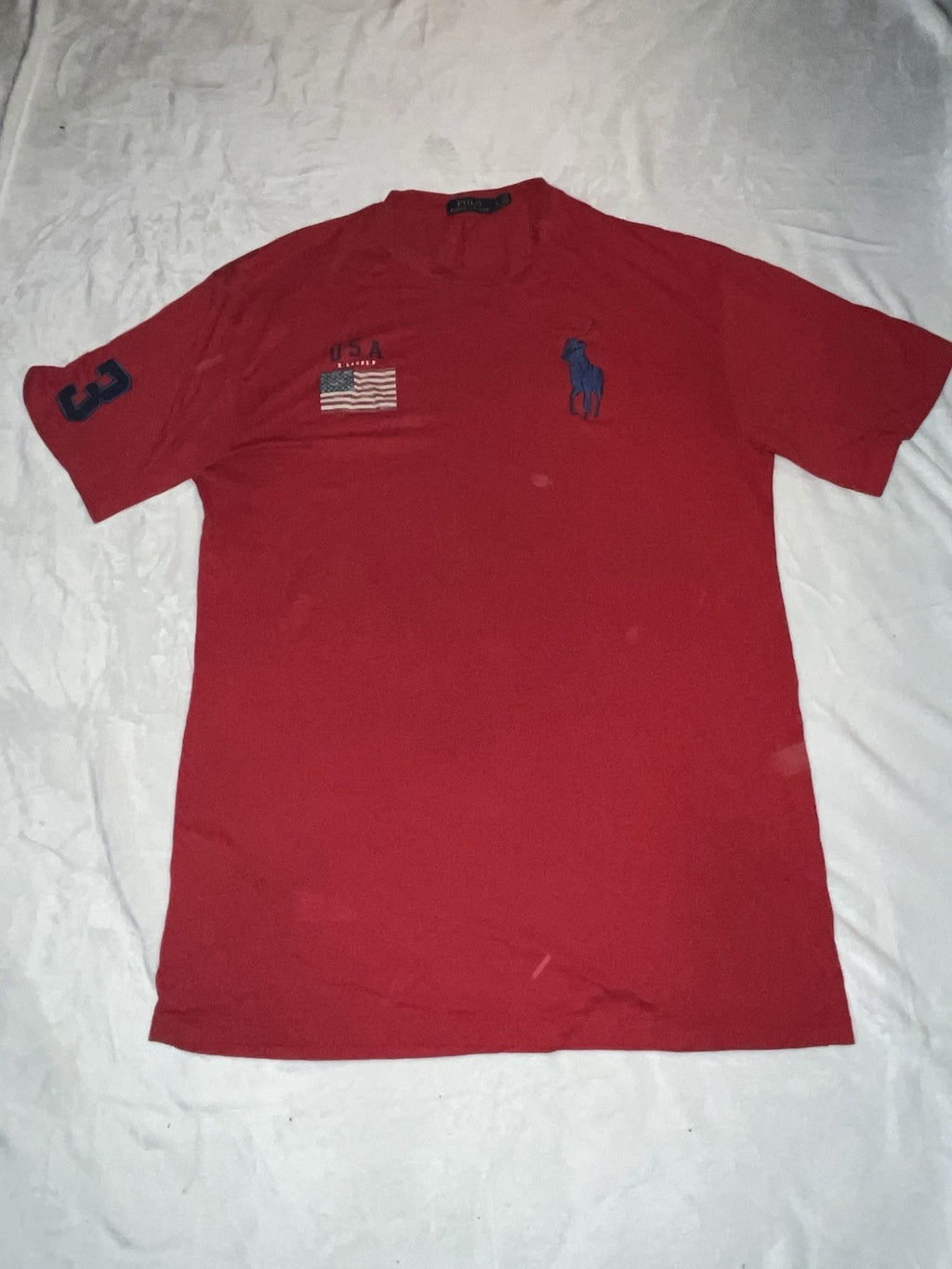 Polo Ralph Lauren T Shirt Big Horse Crew Neck Red Men’s Size XL