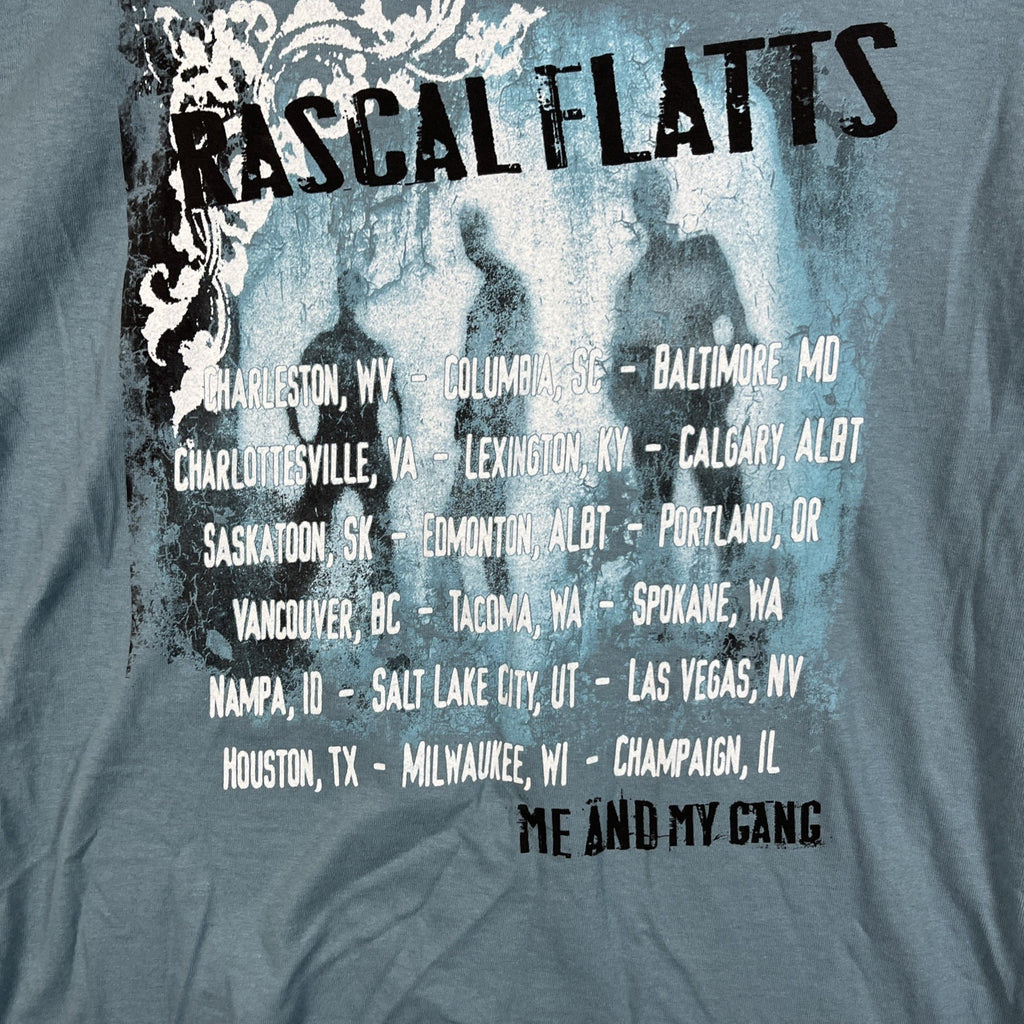 Y2K Rascal Flatts "Me and My Gang" Concert Tour T-shirt Men’s L Blue 