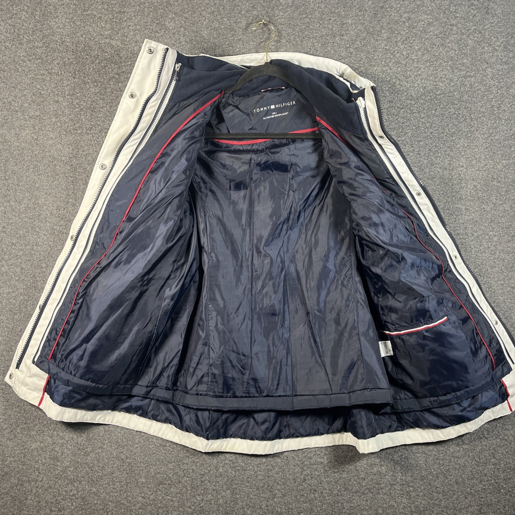 Tommy Hilfiger Women's 3-in-1 Jacket Removable Hoodie Navy/White