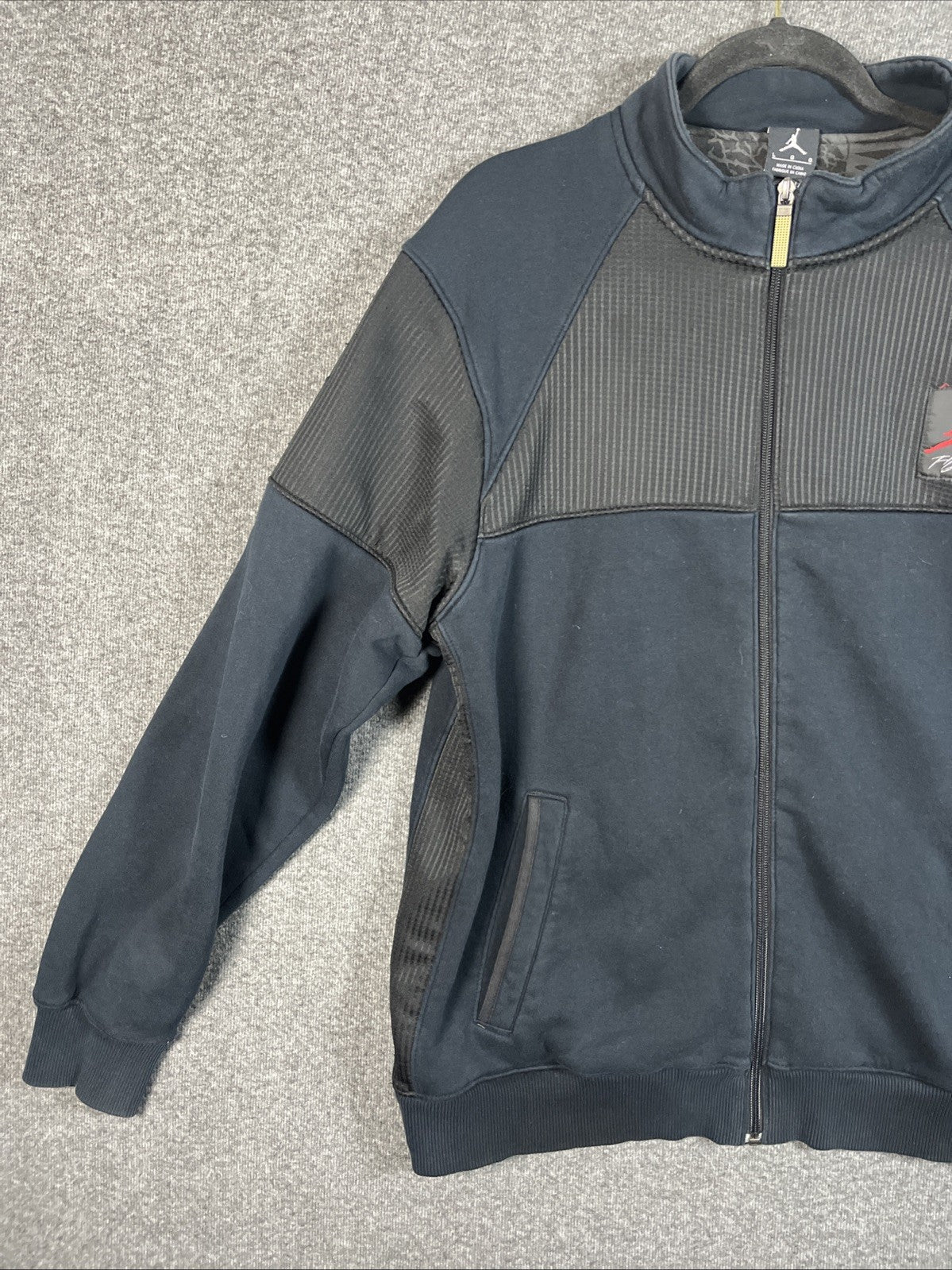 Vintage AIR JORDAN 4 Bred-OG-Caged Up Flight-Full Zip Basketball Jacket-Size L