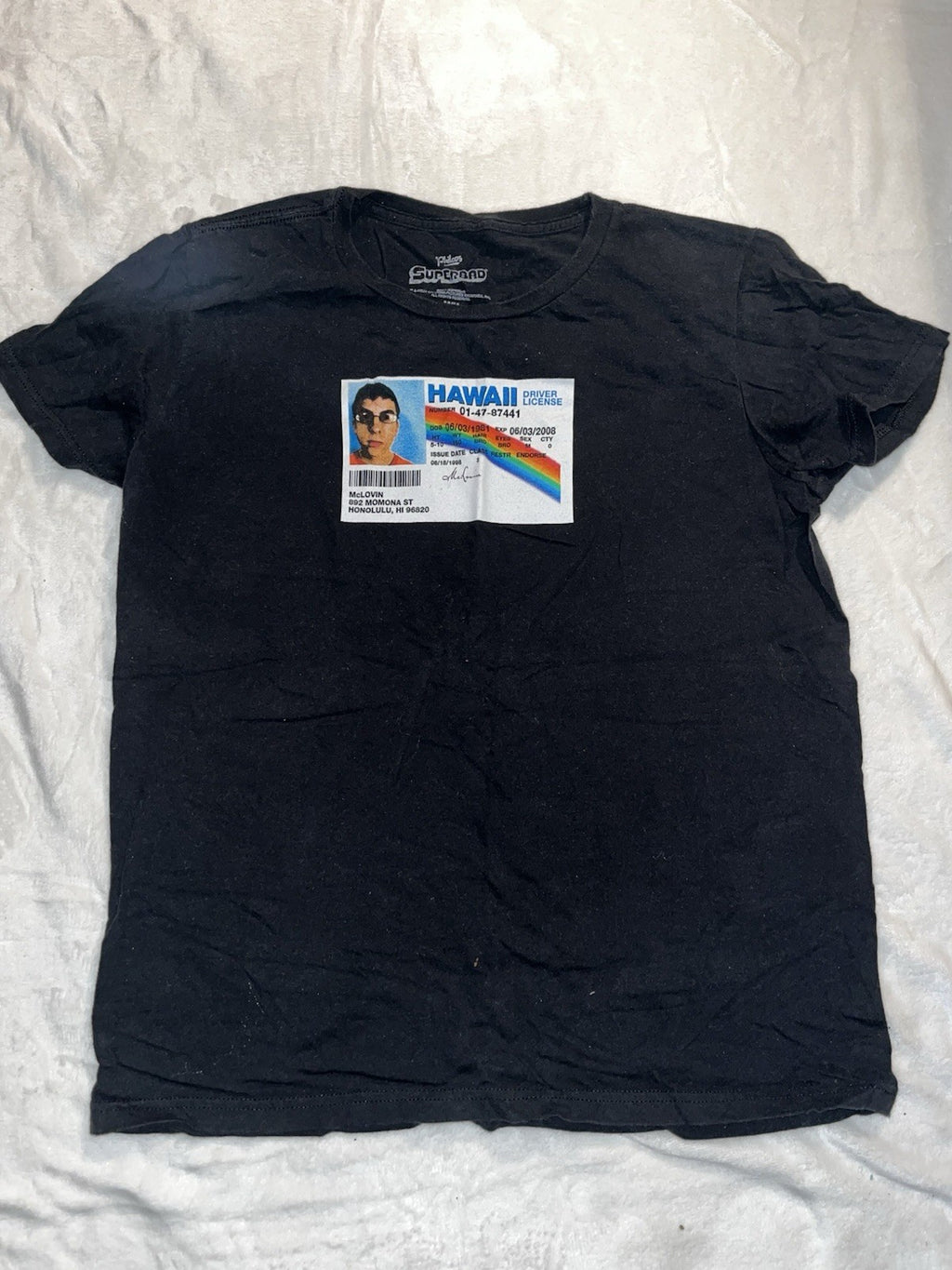 McLovin T Shirt Graphic Men’s Medium Black Crew Neck 