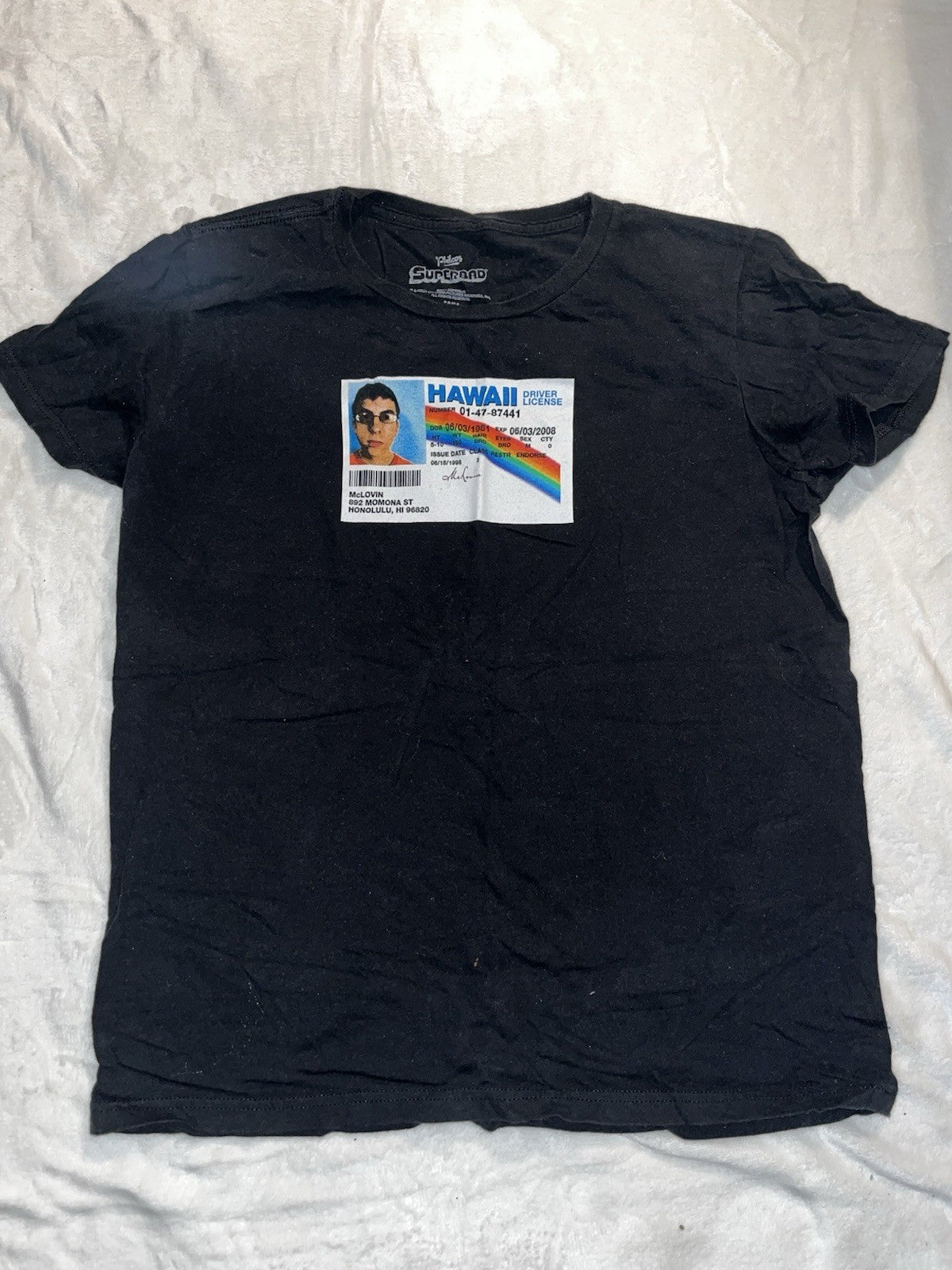 McLovin T Shirt Graphic Men’s Medium Black Crew Neck 