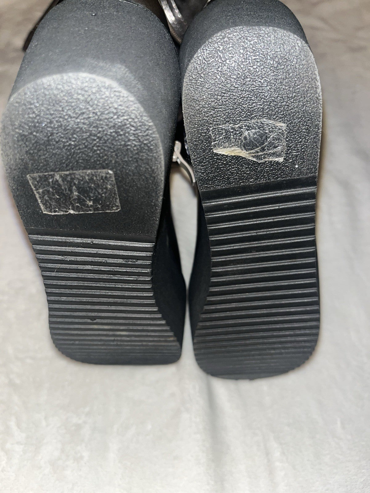 Over the knee Women’s platform platinum/pewter boots Size 7