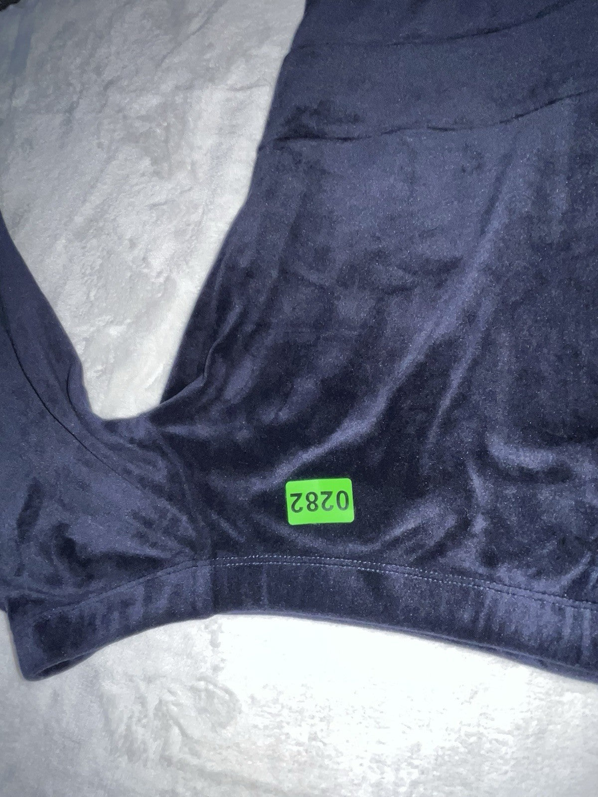 velvet jumpsuit for woman Blue Long Sleeve Off Shoulder Regular Fit Small