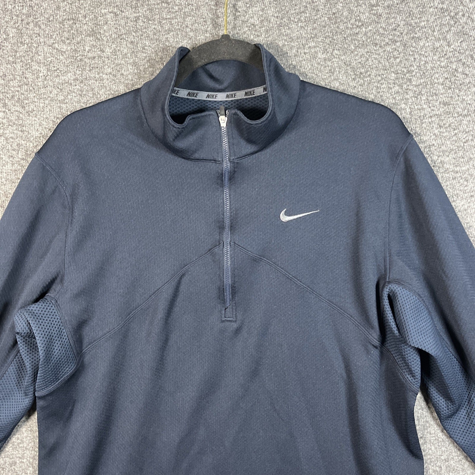 Nike 1/4 Zip Pullover Sweatshirt Dri-Fit Long Sleeve Men's Size Large Blue 10005