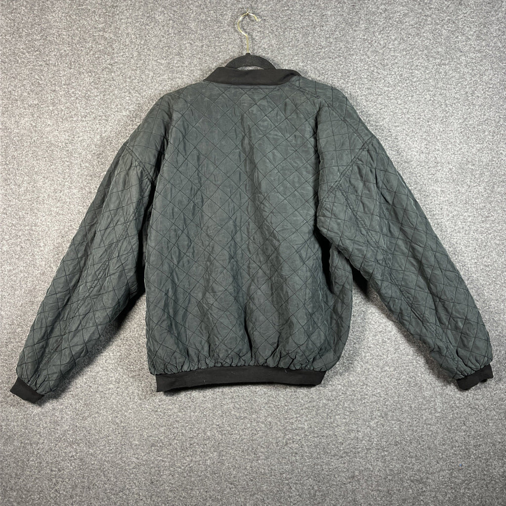 Jazzman Men’s Quilted Bomber Jacket Long Sleeve Silk M Polyester Black