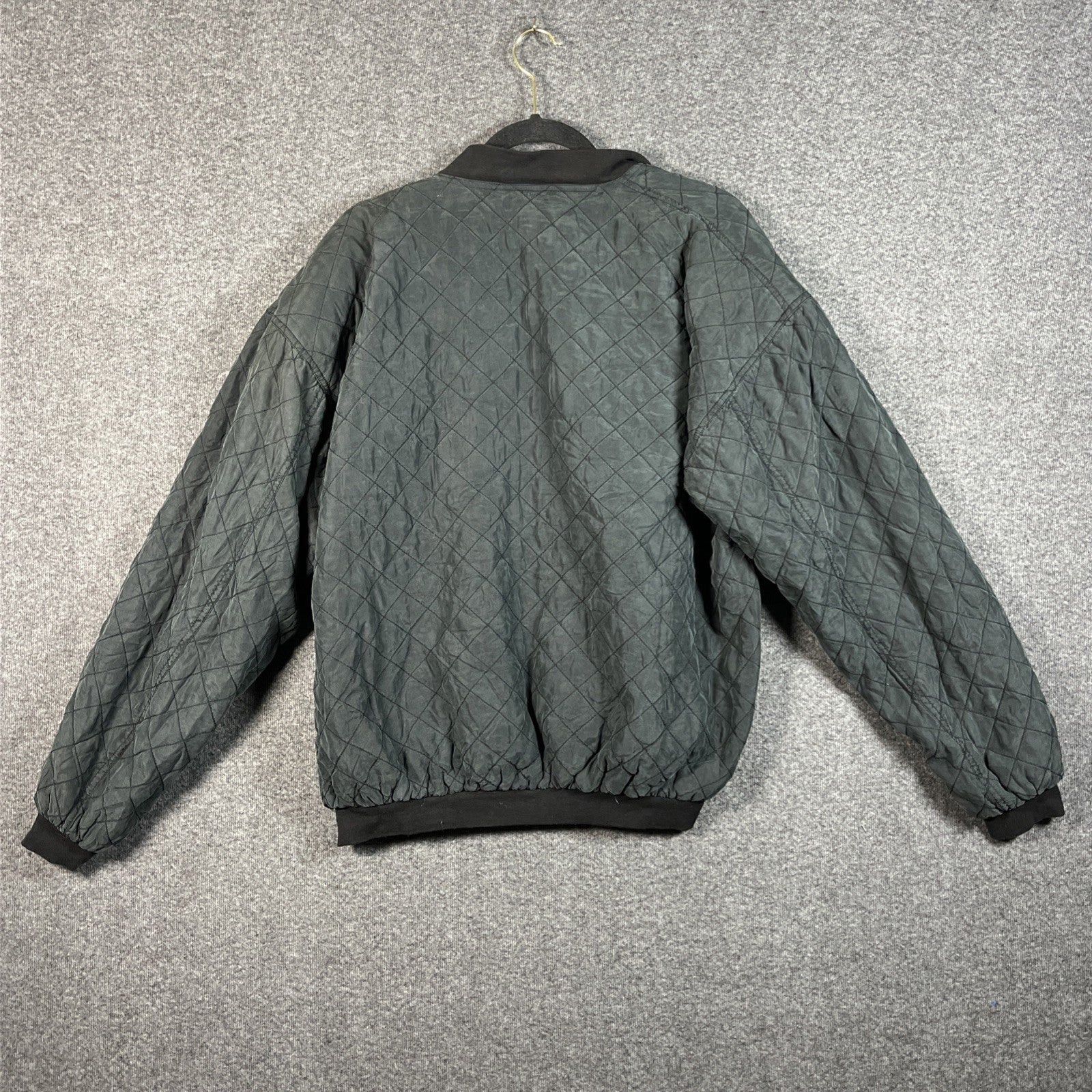 Jazzman Men’s Quilted Bomber Jacket Long Sleeve Silk M Polyester Black
