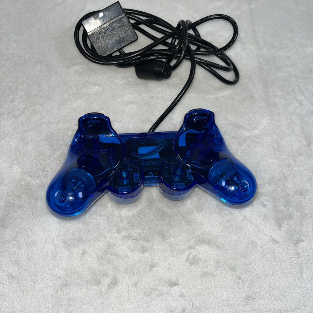 PS2 Controller Compatible with Sony Playstation 2 & Ps1 / Psone, Blue Untested