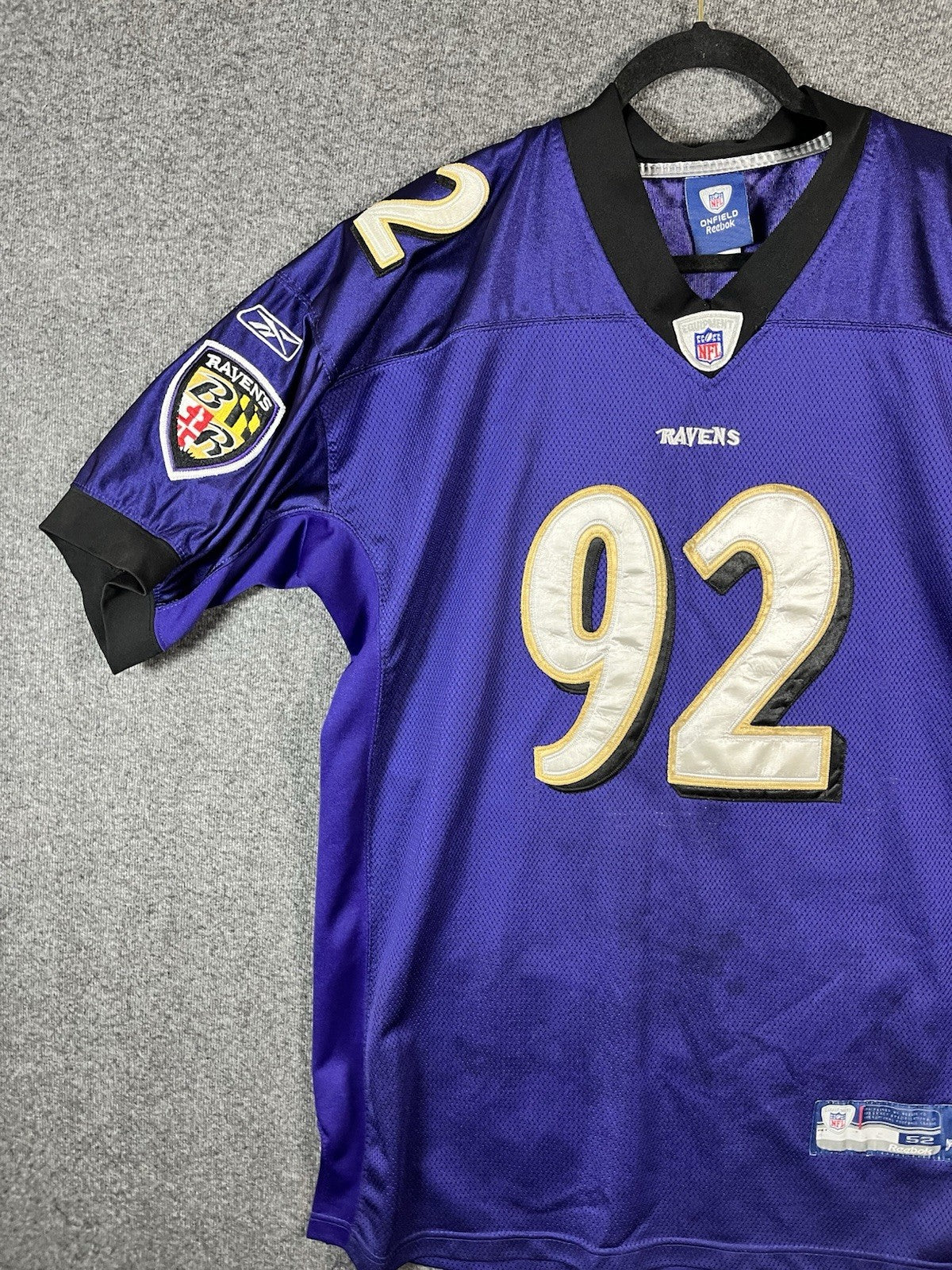 Haloti Ngata #92 Baltimore Ravens Purple Reebok On Field Jersey Size 52 Stitched
