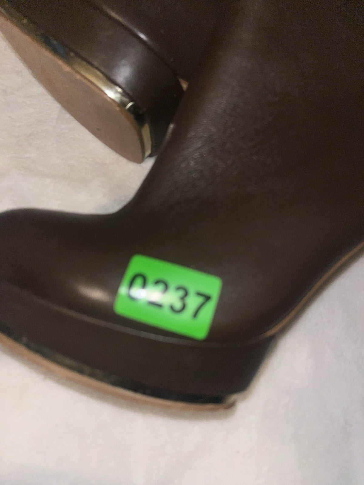 Vince Camuto Dira Booties High Heel Women’s Brown Platform Zipper 7.5M Leather