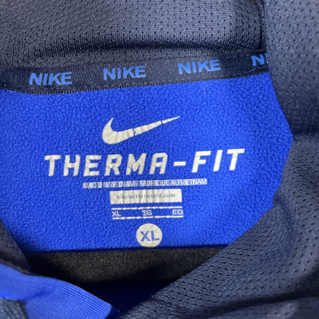 Nike blue thermal fit hoodie extra large men’s 100% polyester activewear pull on