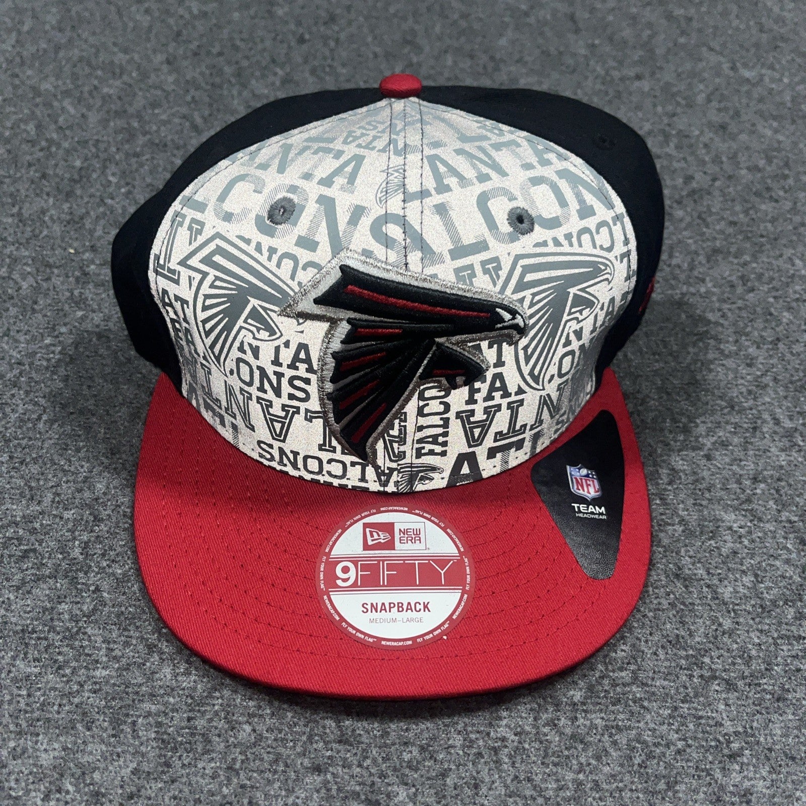 Atlanta Falcons 9Fifty Snapback Hat Cap NFL Red Black Gray Team Headwear MED-LG