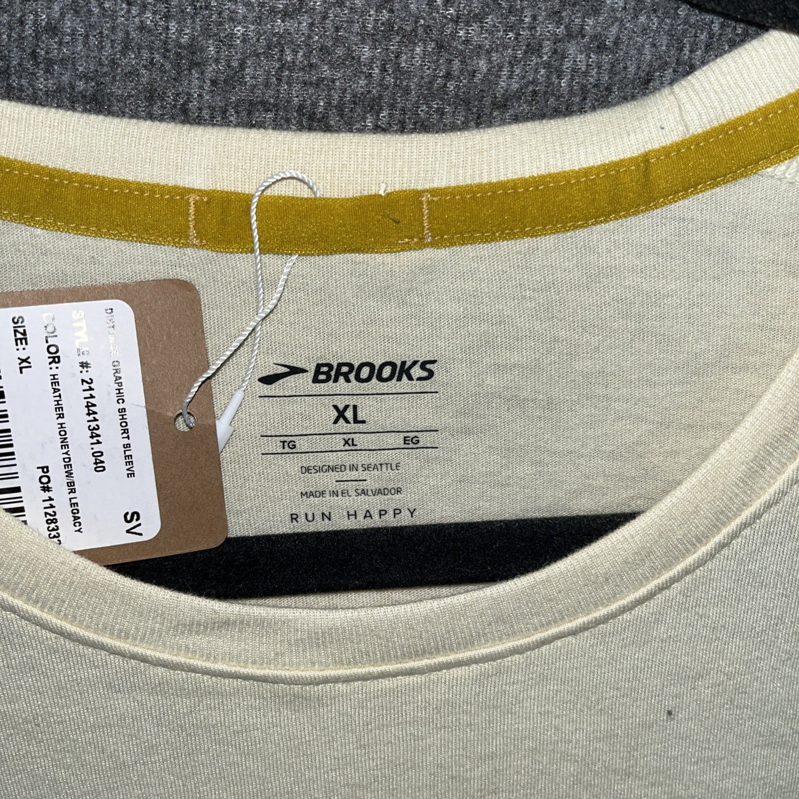 Brooks Graphic Short Sleeve Shirt Unisex XL Heather Honeydew 