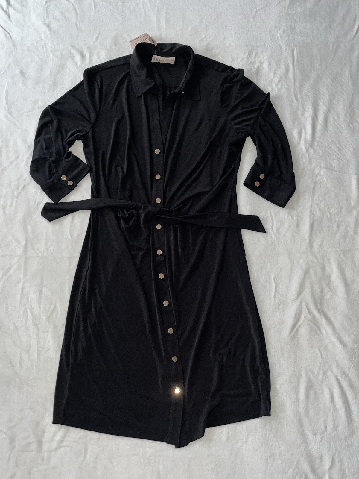 Philosophy Dress Button Down Women’s Black Size Medium 