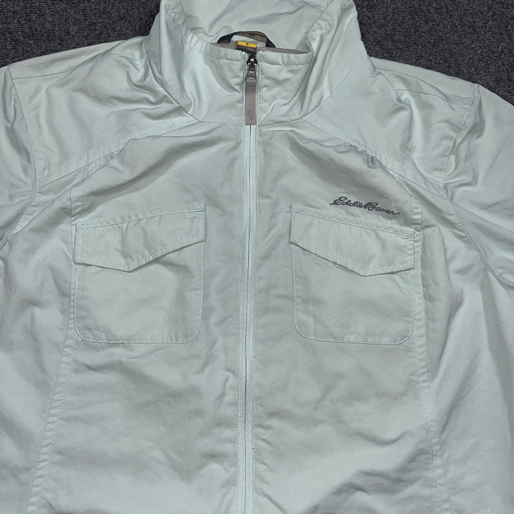 Eddie Bauer Travex Jacket Womens Seafoam Green  2XL Full Zip Windbreaker Coat