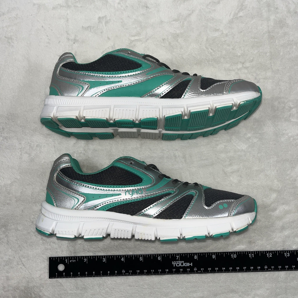 Ryka Women’s Resolute Smt Running Shoes green Silver White Memory Foam Size 8