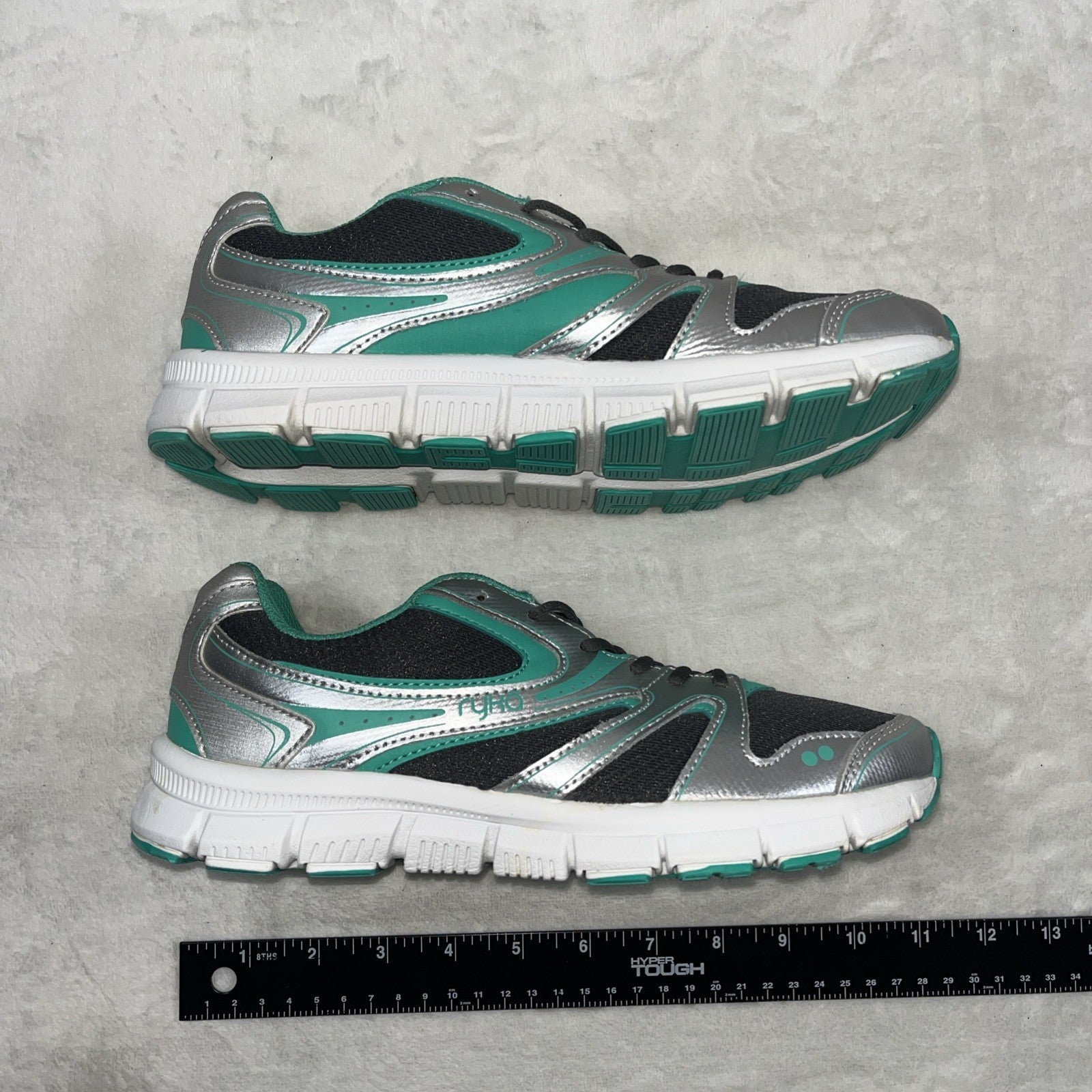 Ryka Women’s Resolute Smt Running Shoes green Silver White Memory Foam Size 8
