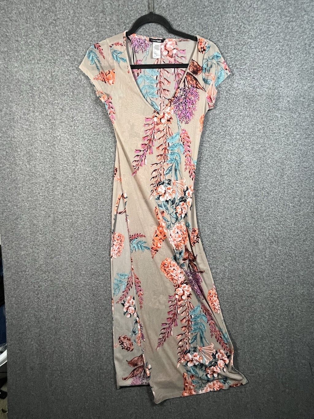 Fashion Nova sheer floral dress Side Slits Size Medium Women’s 