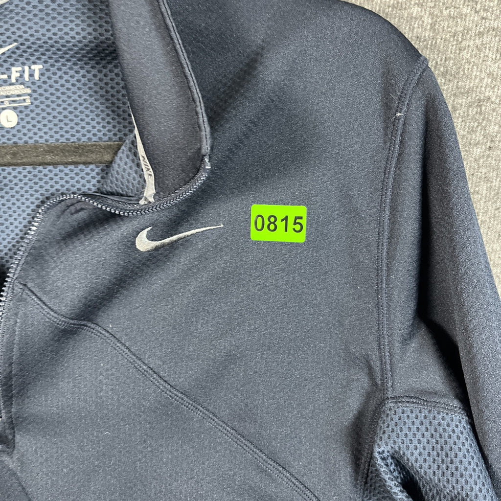 Nike 1/4 Zip Pullover Sweatshirt Dri-Fit Long Sleeve Men's Size Large Blue 10005