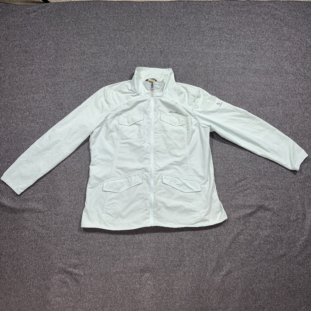 Eddie Bauer Travex Jacket Womens Seafoam Green  2XL Full Zip Windbreaker Coat