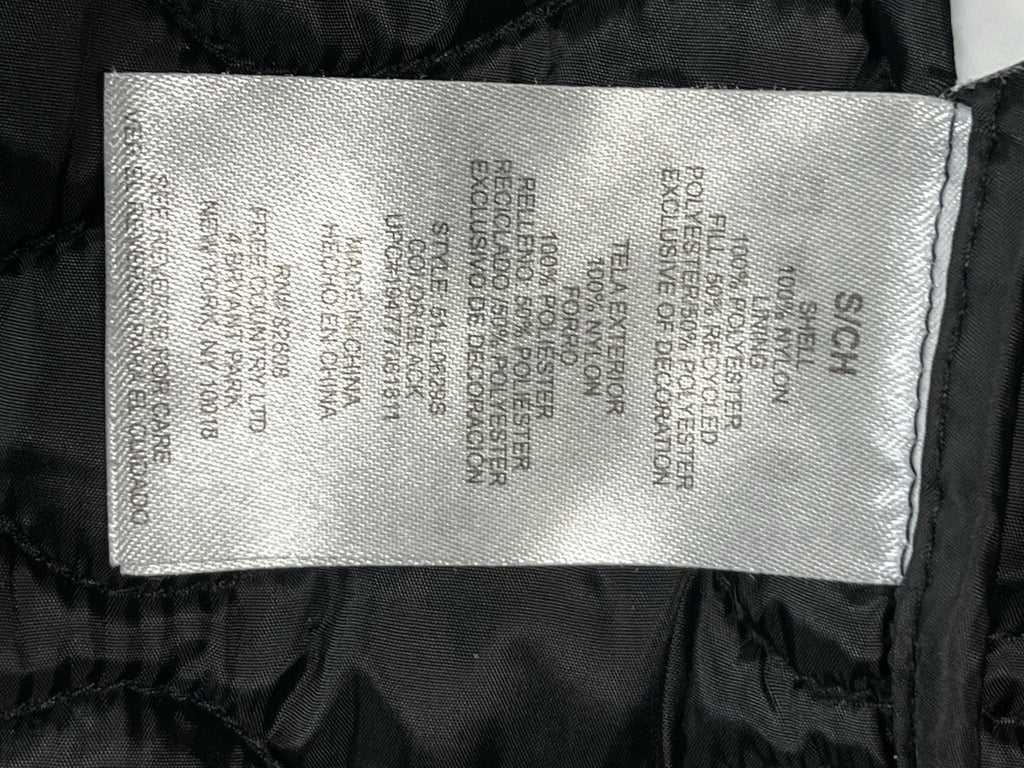 Free Country women’s small quilted black puffer vest