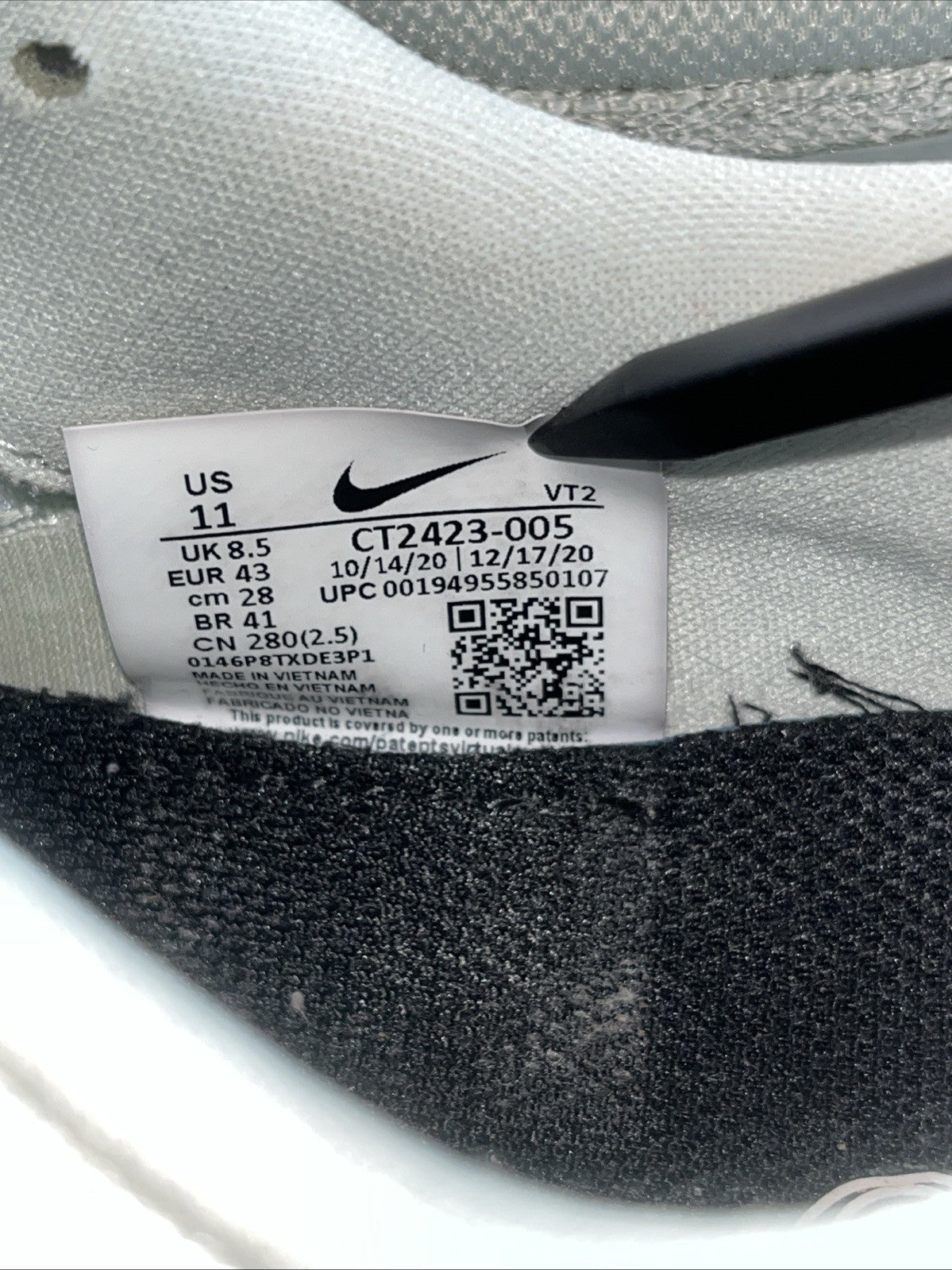 Size 11 - Nike React Infinity Run Flyknit 2 Light Silver Lilac W