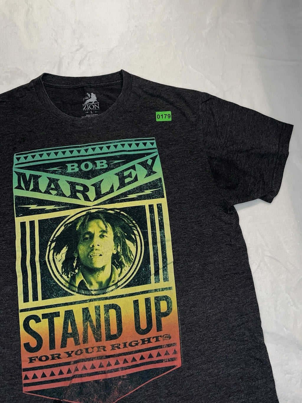 Bob Marley Stand Up For your Rights Graphic T Shirt Men’s Gray Size Large Crew 