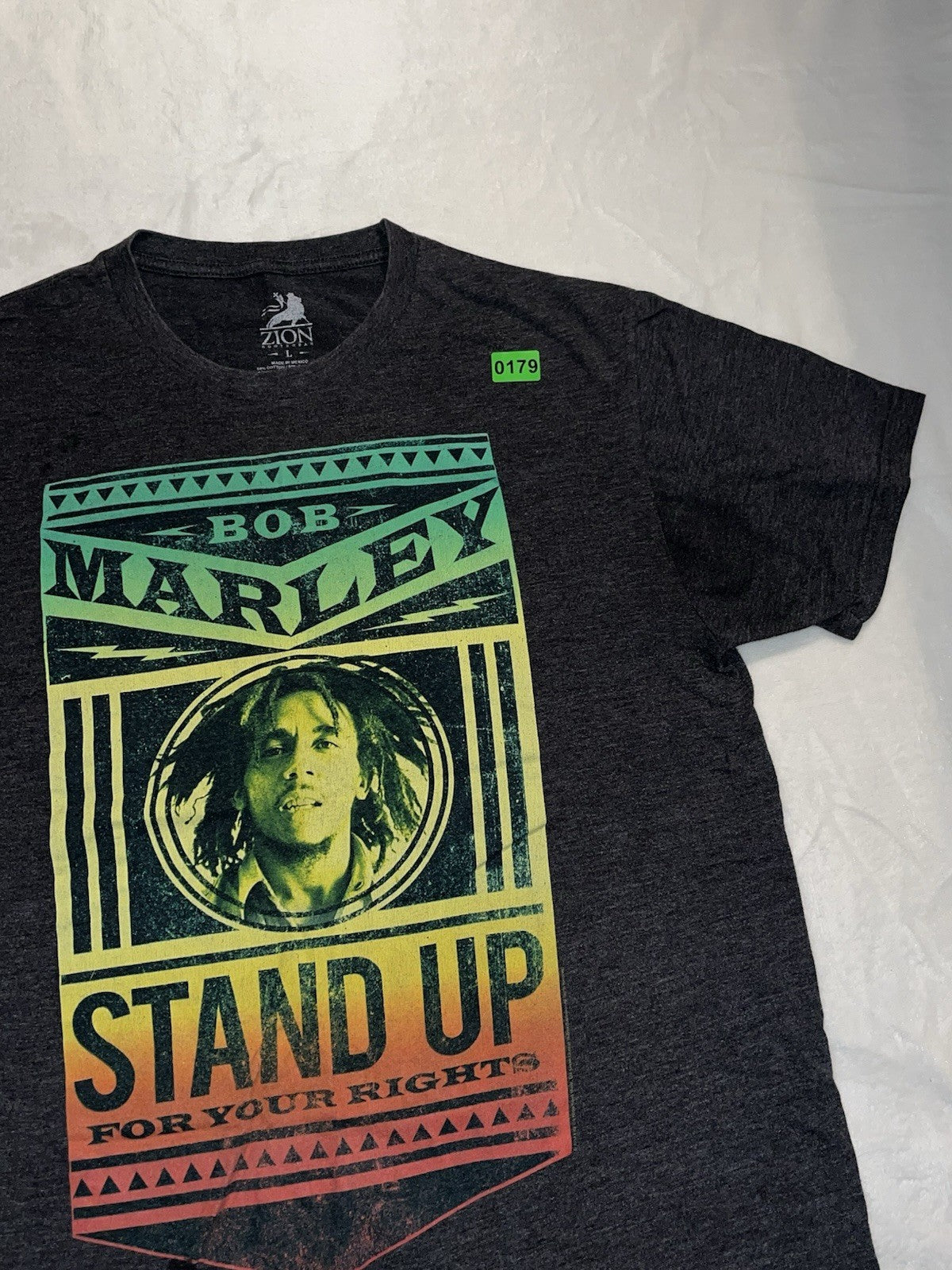 Bob Marley Stand Up For your Rights Graphic T Shirt Men’s Gray Size Large Crew 